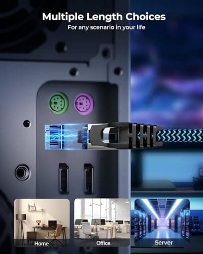 CABNEER Cable Ethernet 5M, Câbles Ethernet Cat 8 Réseau RJ45 Haut Débit 40Gbps 2000MHz Nylon Tressé Double Blindage Rallonge Ethernet Cat 8 Compatible avec Routeur Modem Décodeur TV