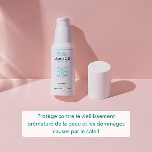 colibri skincare VITAMIN C20 BOOSTER (30ml) - Sérum visage à la vitamine C - Soin du visage à haute concentration qui combat les taches pigmentaires - Sérum vitamin c visage