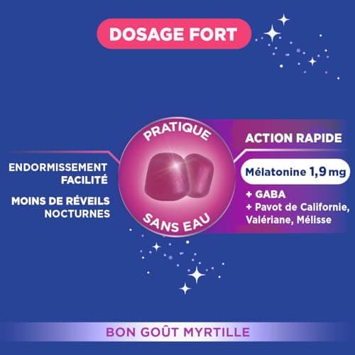 Forté Pharma Complément sommeil FortéNuit Gummies Mélatonine GABA Plantes | Complément alimentaire adulte, Endormissement rapide & sommeil de qualité favorisés, 60 nuits, Programme ou prise ponctuelle