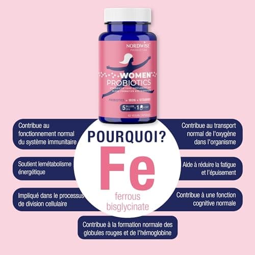Probiotiques pour femmes de Nordwise - Améliorez votre santé intestinale I Formule végétalienne pure I Efficace 5 milliards d'UFC I 60 capsules I Approvisionnement de 2 mois