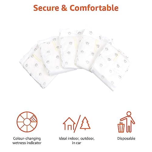 Amazon Basics Lot de 30 Couches jetables pour Chien mâle, Taille S, Blanc