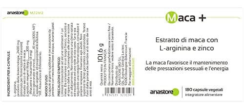 MACA + ARGININE ET ZINC * 461 mg / 180 gélules * Garantie Satisfait ou Remboursé * Fabriqué en France