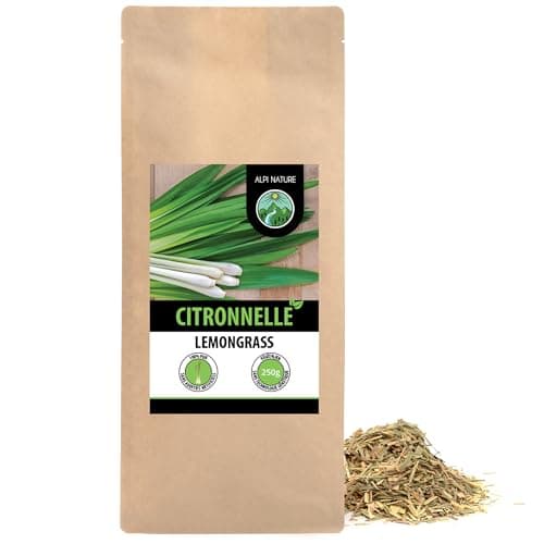 Citronnelle coupée (250g), citronnelle, thé à la citronnelle, thé à la citronnelle délicatement séché, 100% pur et naturel
