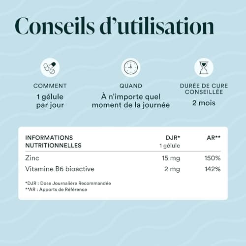 Zinc Bisglycinate 15 mg TRAACS® + Vitamine B6 Bioactive | Haute Absorption & Haute Teneur en Zinc | Complement Alimentaire Immunité & Acné | 120 Gélules | Fabriqué en France | Novoma (ex Nutrivita)