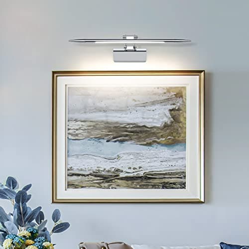 TYhogar Dimmable Applique 42CM IP44 Vanité Salle De Bains Miroir Lumières Intérieur Éclairage 6W 4000K Chrome Poli Appliques Murales Lampes de Lecture Moderne Appliques Pour Tableaux et Vitrines
