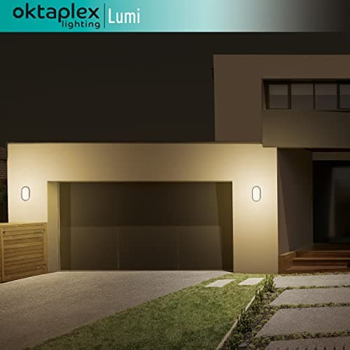 oktaplex lighting Lampe LED Éclairege de plafond pour sous-sol Lumi IP54-10W 800Lm 3000K - Luminaire Plafonnier LED extérieur et l'intérieur Oval