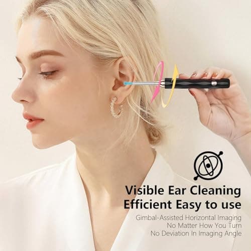 EarFairy Otoscope Oreille 1080P HD 3,5mm Camera Iscope IP67 Étanche Nettoyant Oreille Avec 6 Lumières LED Outil de Nettoyage d'oreille Adapté aux Smartphones et Tablettes IOS et Android