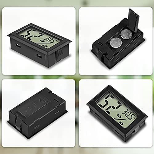 Thlevel Mini Digital LCD Thermomètre Hygromètre Température Humidité -50~70°C 20%~90% RH Thermomètre Portable Thermo Hygromètre Indicateur pour Bureau Cuisine Humidors Incubateurs Reptiles (3 PCS - A)