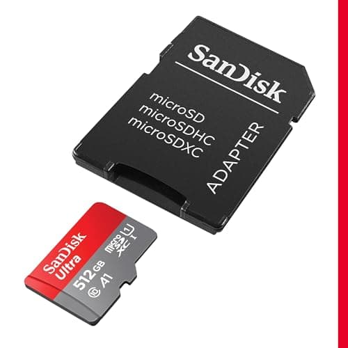 SanDisk Ultra 512 Go microSDXC, Carte micro sd + adaptateur SD (Pour Smartphone et Tablette, Video Full HDD, jusqu'à 150 Mo/s, UHS-I, La performance A1, Class 10, U1)