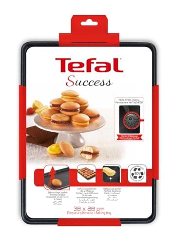 Tefal Success Plaque à pâtisserie 38x28 cm, Revêtement antiadhésif sûr, Aluminium 100% recyclé, Fabriqué en France, Chocolat J5547002