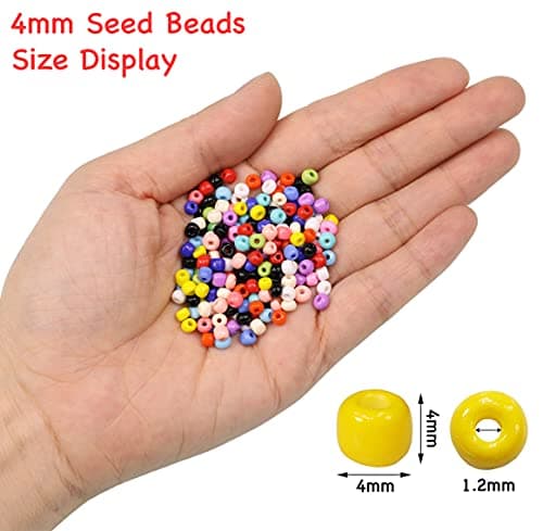Bala&Fillic Perles de rocaille 4mm Rouge couleur 1200pcs/100Grammes, perles de verre 6/0 pour la fabrication de bracelets et de colliers (Rouge)