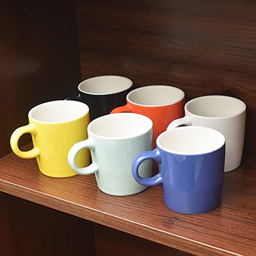 homEdge Lot de 6 mini tasses à expresso Procelain en céramique pour expresso, thé, 120 ml, bleu marine