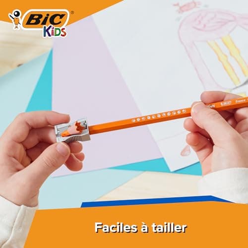 BIC Kids Ecriture Evolution ECOlutions Crayons de Couleur Eco-responsables - Couleurs Assorties, Etui Carton de 24