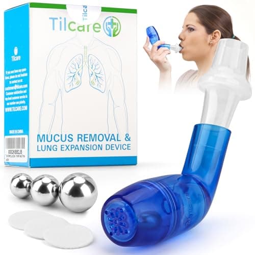 Appareil de Nettoyage du Mucus et d'Expansion Pulmonaire par Tilcare - Pour une Meilleure Forme et un Meilleur Sommeil - Traitement Parfait pour la BPCO, l'Asthme, la Bronchite et la Mucoviscidose