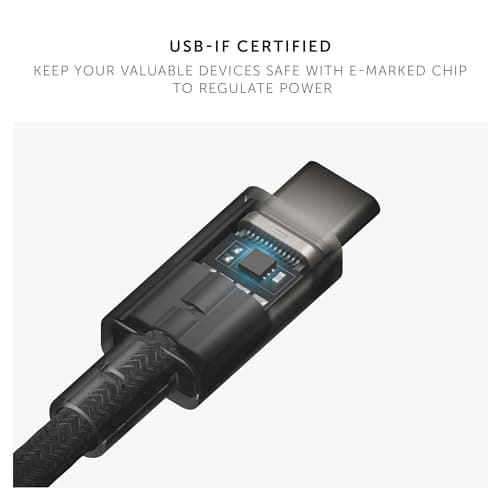 Native Union Type-C Belt Câble Pro - 240W USB-C à USB-C 2,4m Câble de Charge Ultra Robuste Compatible avec iPhone 16, 16 Pro Max, MacBook Pro 14"/16" M2, Air 15" M2, iPad Pro (Zebra)