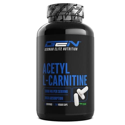 Acetyl L-Carnitine 3000 avec 250 gélules - 3000 mg par portion quotidienne - Premium : L-Carnitine sous forme d'acétyle - hautement dosée - Vegan