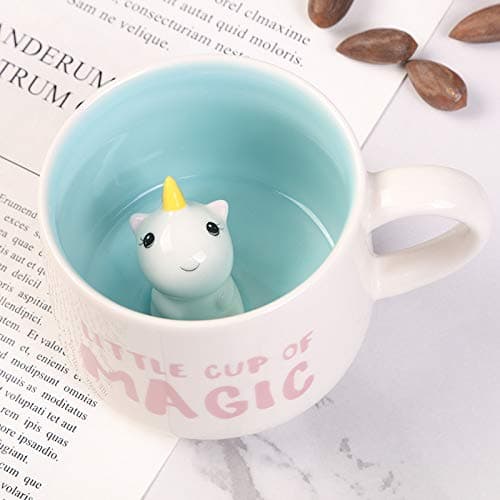 Arawat Tazzine Da Caffè Divertente Tazze Da Tè In Ceramica 350ml Mug Colazione Tazze Da Cappuccino Simpatiche Con Cucchiai e Sottobicchiere Tazza Espresso Di Alta Qualità Regalo Per Natale