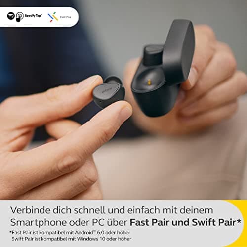 Jabra Elite 4 - Écouteurs sans Fil Bluetooth à réduction de Bruit Active - Discrets et Confortables, Lecture Tap Spotify, Google Fast Pair, Microsoft Swift Pair et Bluetooth Multipoint - Gris foncé