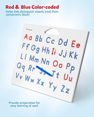 Coogam Lettres Magnétiques Practicing Board, Aimants Tracing ABC Alphabet Board Apprendre à écrire Jouet Éducatif Fine Motor Montessori Cadeau pour 3 4 5 Ans Enfants