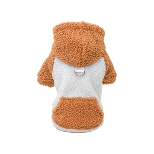 Galatée Manteau d'hiver pour Petit Chien pour Chiot, Vêtements Mignons pour Animaux De Compagnie, Manteau Chaud d'hiver, Veste Chaude pour Chiot pour l'hiver Froid, Sweat-Shirts à Capuche(S, Marron)