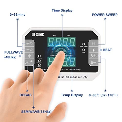 Nettoyeur à ultrasons DK SONIC Touch avec chauffage, minuterie, mode de nettoyage multiple pour carburateur, pièces automobiles, machine de nettoyage à ultrasons industrielle et commerciale (4L, 110V)