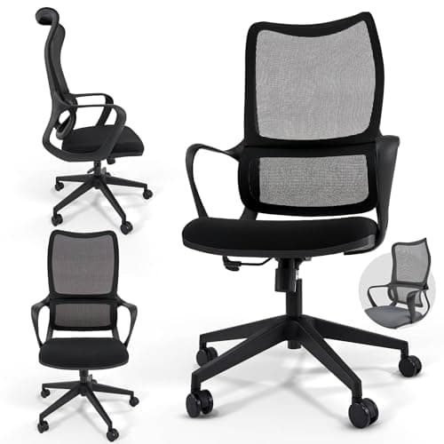 OfficeNest Tout Nouveau modèle Chaise de Bureau Caity Ergonomique,Pivotante,Réglable en Hauteur jusqu'à150 kg,Convient pour Bureau/Bureau à Domicile -Design Moderne et Confort Longue Durée Noir Onyx