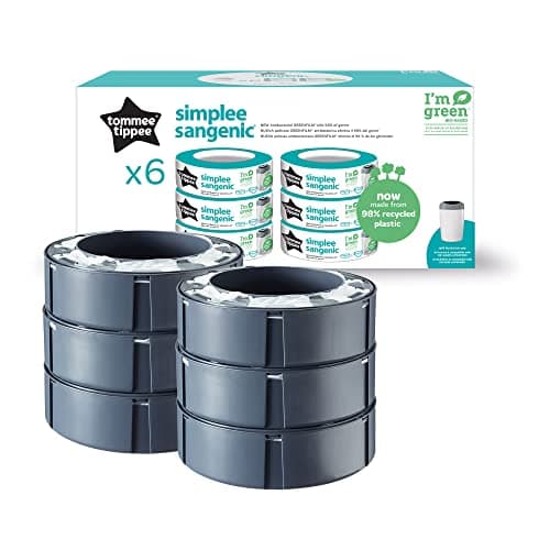 Tommee Tippee Recharges de Poubelle à Couches Simplee, Protection Anti-Odeur et Anti-Germe, Lot de 6