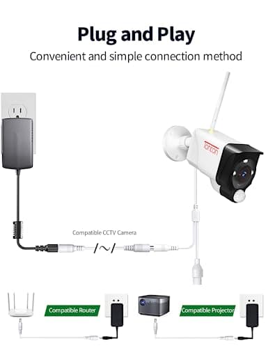 Câble de rallonge d'alimentation 30ft 10m pour système de caméra de vidéosurveillance Cordon de rallonge d'alimentation