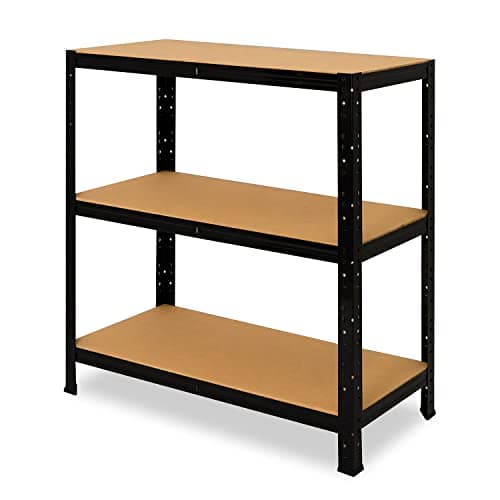 shelfplaza® 90x60x45cm Black Étagère Charge Lourde/Meuble Etagere Noir Metal avec 3 Niveaux/capacité Charge 175kg / Meuble Etagere Metal Noir comme étagère Rangement ou étagère Garage