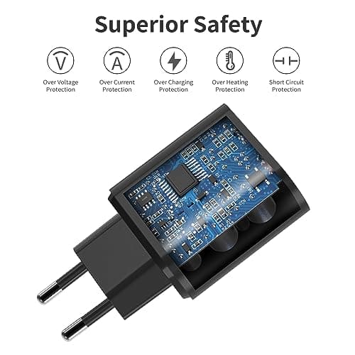45W Chargeur USB C Secteur Charge Rapide pour Samsung Galaxy S24/S23/S22/S21 Ultra/S20/S20+/Note 20/10/9/8/A73/A53/A52/S10/S9 et 2M Câble, Nanaisse Adaptateur Type C Mural Alimentation Prise Noir