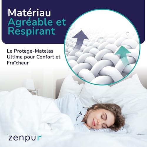 ZenPur protège-Matelas 80 x 200 cm, Lot de 2 - Fabriqué dans l'UE - Certifié Oeko-Tex Standard 100 - en Coton - Imperméable et Durable - Protection et Confort en Un