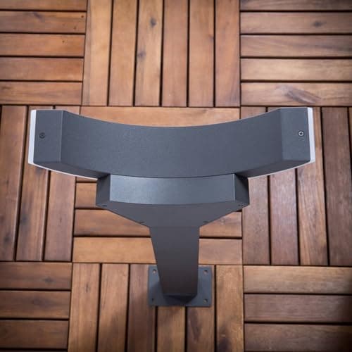 LED Luminaire extérieur Half (Moderne) en Noir Aluminium (1 lampe,à), Borne lumineuse, luminaire pour socle