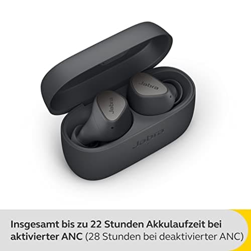 Jabra Elite 4 - Écouteurs sans Fil Bluetooth à réduction de Bruit Active - Discrets et Confortables, Lecture Tap Spotify, Google Fast Pair, Microsoft Swift Pair et Bluetooth Multipoint - Gris foncé