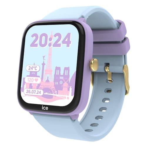 Ice-Watch - ICE smart junior 2.0 Purple Soft blue - Montre connectée violette pour enfant avec bracelet en silicone bleu - 022801 (1,75 pouces)