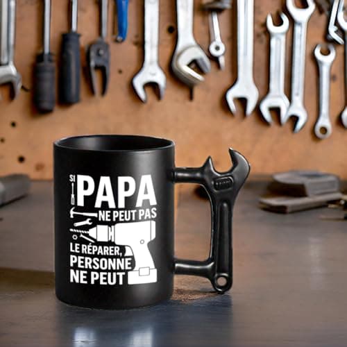 LOZACHE Tasse Papa, Si Papa Ne Peut Pas Le Réparer Personne Ne Peut Mug, Cadeau pour Papa Père Anniversaire, Noël, Fête des Pères