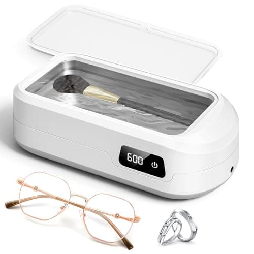 Nettoyeur Ultrasons 640ML,Nettoyeur Ultrasons Lunettes 49000HZ Nettoyeur Ultrason Bijoux,Ultrasonic Cleaner,4 Réglages de Temps,Pour Bijoux,Pour Bijoux,Dentier,Montres,Lunettes, Tête de Rasoir etc.