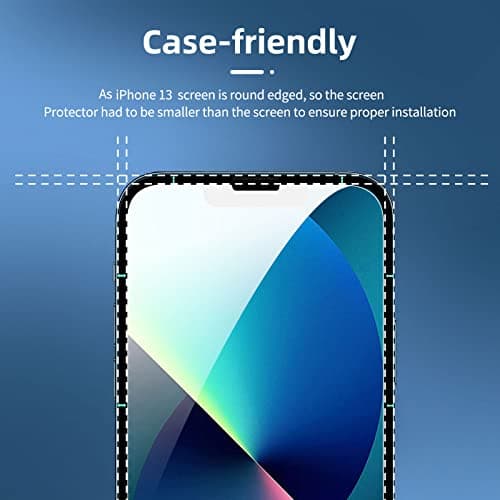 NEW'C Lot de 4, 2 x Verre Trempé pour iPhone 13 (6,1), et 2 x Protection Caméra Arrière - sans Bulles d'air -Ultra Résistant - Dureté 9H Glass