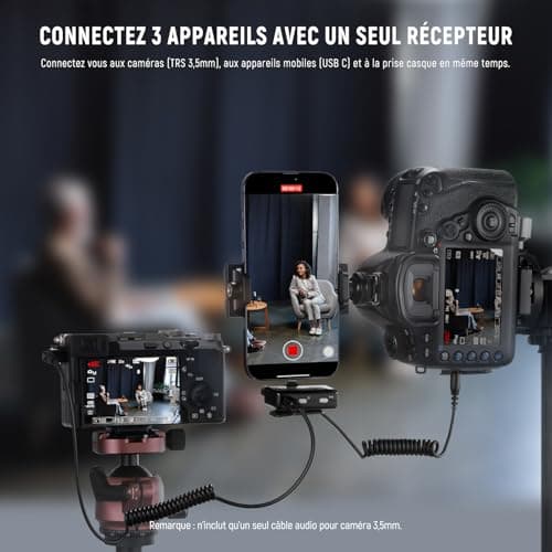 NEEWER CM28 Système de microphone cravate sans fil ,stockage de 4 Go pour 9 heures de 48 kHz 16 bits Micro cravate audio non compressé Compatible avec iPhone/Android/PC/appareil photo