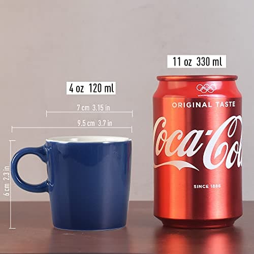 homEdge Lot de 6 mini tasses à expresso Procelain en céramique pour expresso, thé, 120 ml, bleu marine