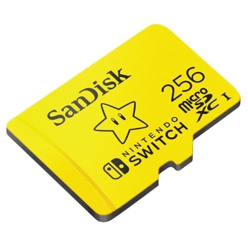 SanDisk microSDXC pour les consoles Nintendo Switch, Super Mario Super Star 256 Go, UHS-I Carte, jusqu'à 100 Mo/s, Produit sous licence Nintendo, Class 10, U3