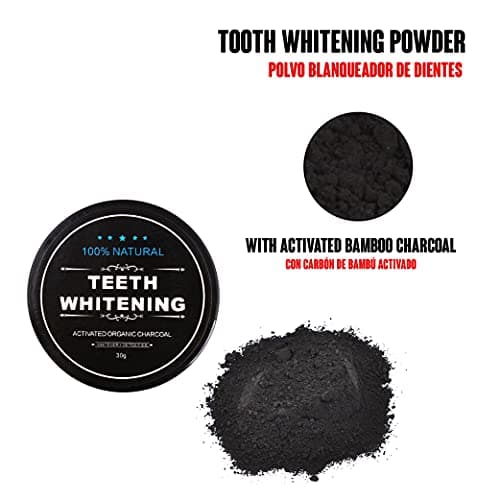 Calma Dragon Poudre blanchisseuse de dents avec charbon de bambou actif. Avec de la noix de coco du cocotier. Blanchiment Immédiate.
