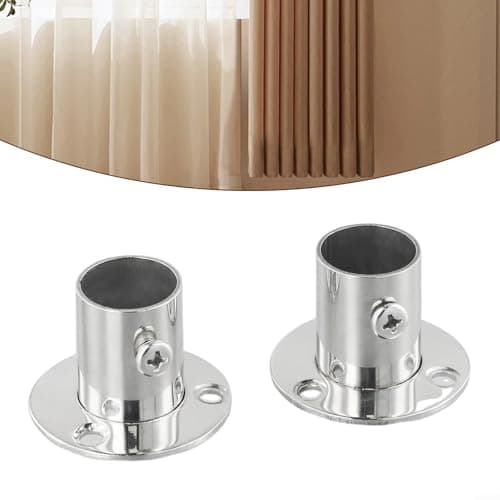 Sandyseptember Lot de 2 supports en acier inoxydable pour tringle de penderie - Pour rideaux, cuisine, salle de bain, garde-robe, balcon (19 mm)