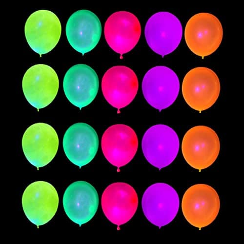 TOYANDONA 50Pcs Ballons de Fête Au Néon Ballons Fluorescents Ballons de Latex Colorés Ballons de Fête Lueur pour Blacklight Party Anniversaire Fournitures de Mariage 12 Pouces
