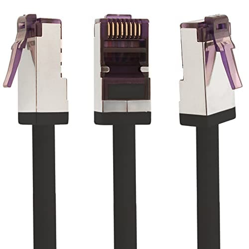 1aTTack.de - 0,25 m - Câble réseau CAT6a Superflex Ethernet Gigabit LAN RJ45 CAT6 A câble patch 10000 Mbit s SFTP PIMF 500 MHz compatible avec CAT6 CAT5 - noir - 10 pièces