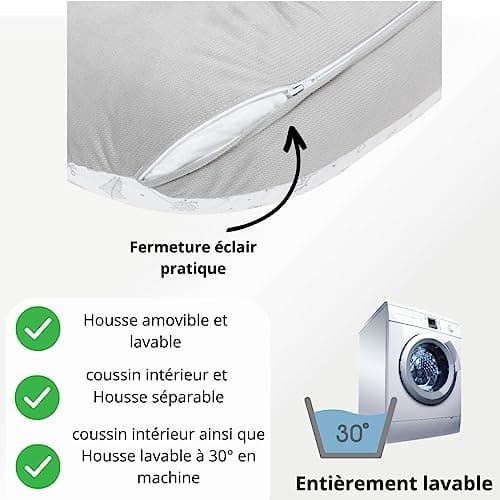 Bellochi Coussin d'allaitement Jumeaux avec Housse Coussin Allaitement - 100% Coton - Oreiller Allaitement Multifonction (Copse)