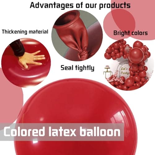 36 Pouces Ballon Géant, 6 Pcs Grand Ballon,90CM Ballon Géant en Latex pour Les Festivités de Fête de Mariage Party Carnival Event Décorations (rouge foncé)