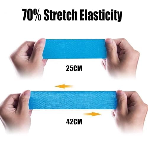 ANAMPION Tape Kinesiologie 3 Rouleaux, 5cm*5m Bande Kinesiologie Tape pour la Physique, Imperméable Kinesio Tape pour Les Douleurs du Genou, Coude et l'épaule (Noir+Bleu+Couleur rose)
