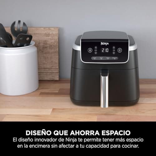 NINJA Air Fryer PRO Friteuse 4,7L, 1 tiroir, 4-en-1, sans huile, rôtir, réchauffer, déshydrater, cuire 1 à 2 portions, à partir de produits surgelés, tiroir, panier antiadhésifs, 2 000 W, Noir AF140EU