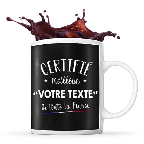 Planetee Tasse personnalisable Certifié Meilleur Homme de France : Mug Café ou Thé Drôle et Original | Idée Cadeau Personnalisée