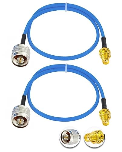 Vecys 2PCS SMA Femelle vers N Type Mâle Câble Coaxial RF N Type RF Coaxial Pigtail Câble 20" /50CM RG402 SMA Mâle 50 Ohm Câble D'extension à Faible Perte